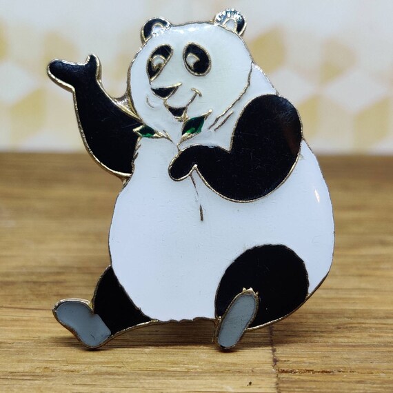 Cartoon panda lapel pin badge - image 2