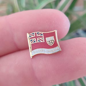 Ontario Canada flag vintage enamel lapel pin badge.