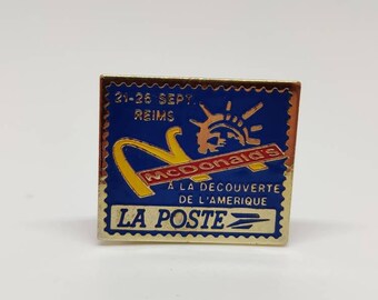 McDonalds La Poste vintage enamel pin badge.