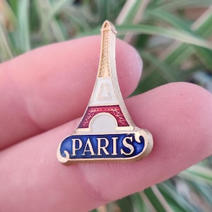 Paris Eiffel tower vintage lapel pin badge.