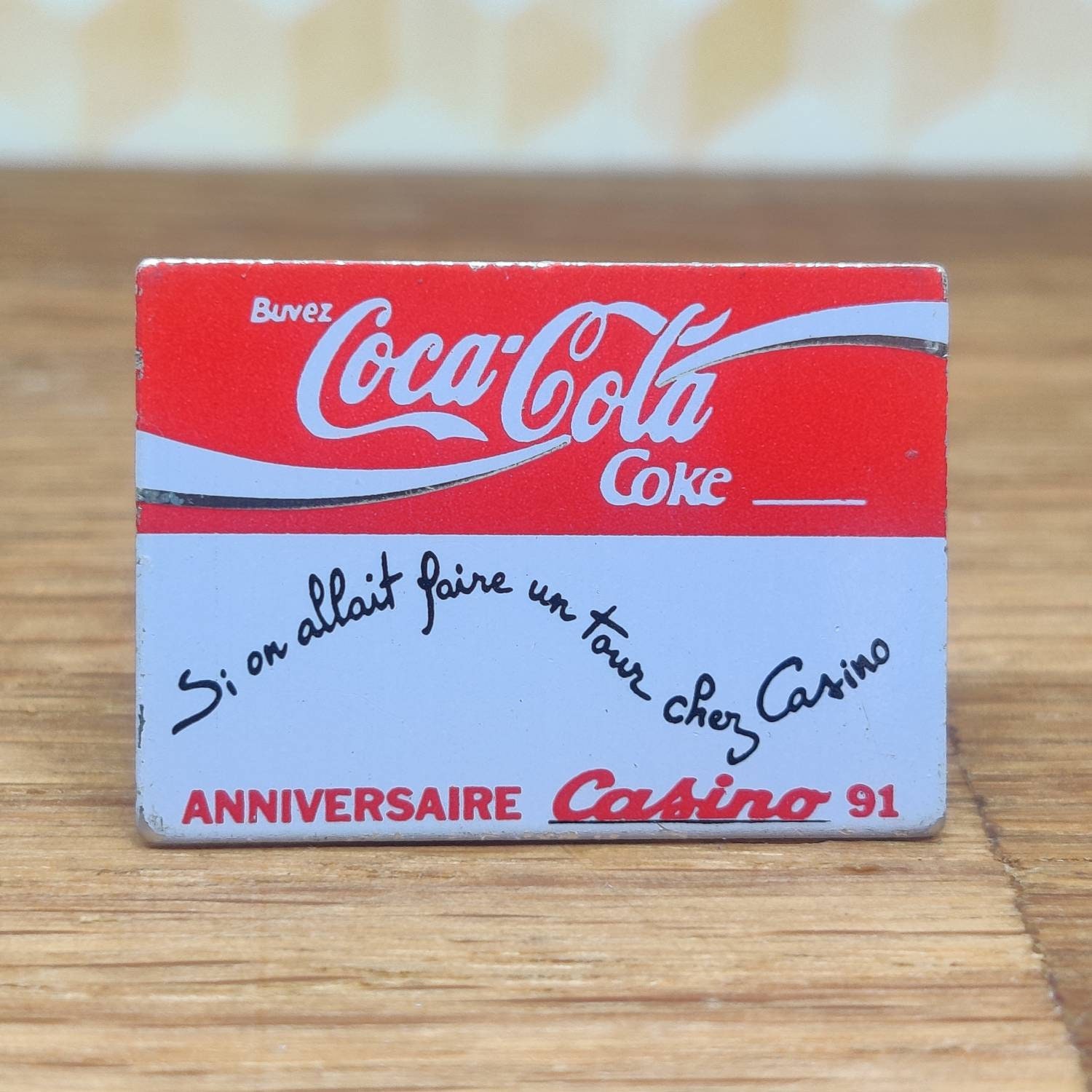 Vintage Coca Cola Casino Pin Badge Coke Collectable Etsy