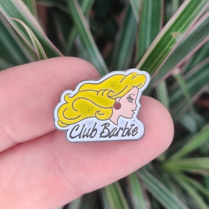 Club Barbie vintage enamel pin badge.