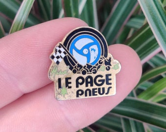 Le Page Pnues tyres vintage enamel lapel pin badge.