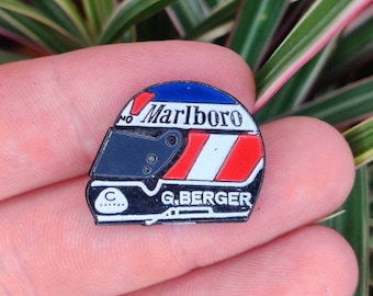 Marlboro Gerhard Berger helmet vintage enamel pin. F1 formula one Ferrari grand Prix
