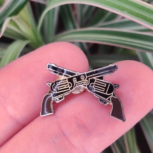 Vintage emaille reversspeld Magnum-reversspeld gekruist.