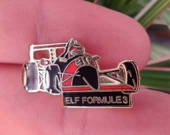 ELF Formula three vintage enamel lapel pin badge.