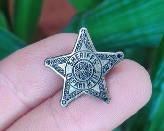 Sheriffs department vintage enamel lapel pin badge.