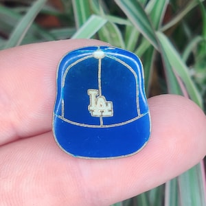 LA baseball cap, Los Angeles California vintage enamel lapel pin badge USA America, LA&#39;s the place.