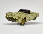 Ford Thunder bird vintage enamel pin white T bird 1950s