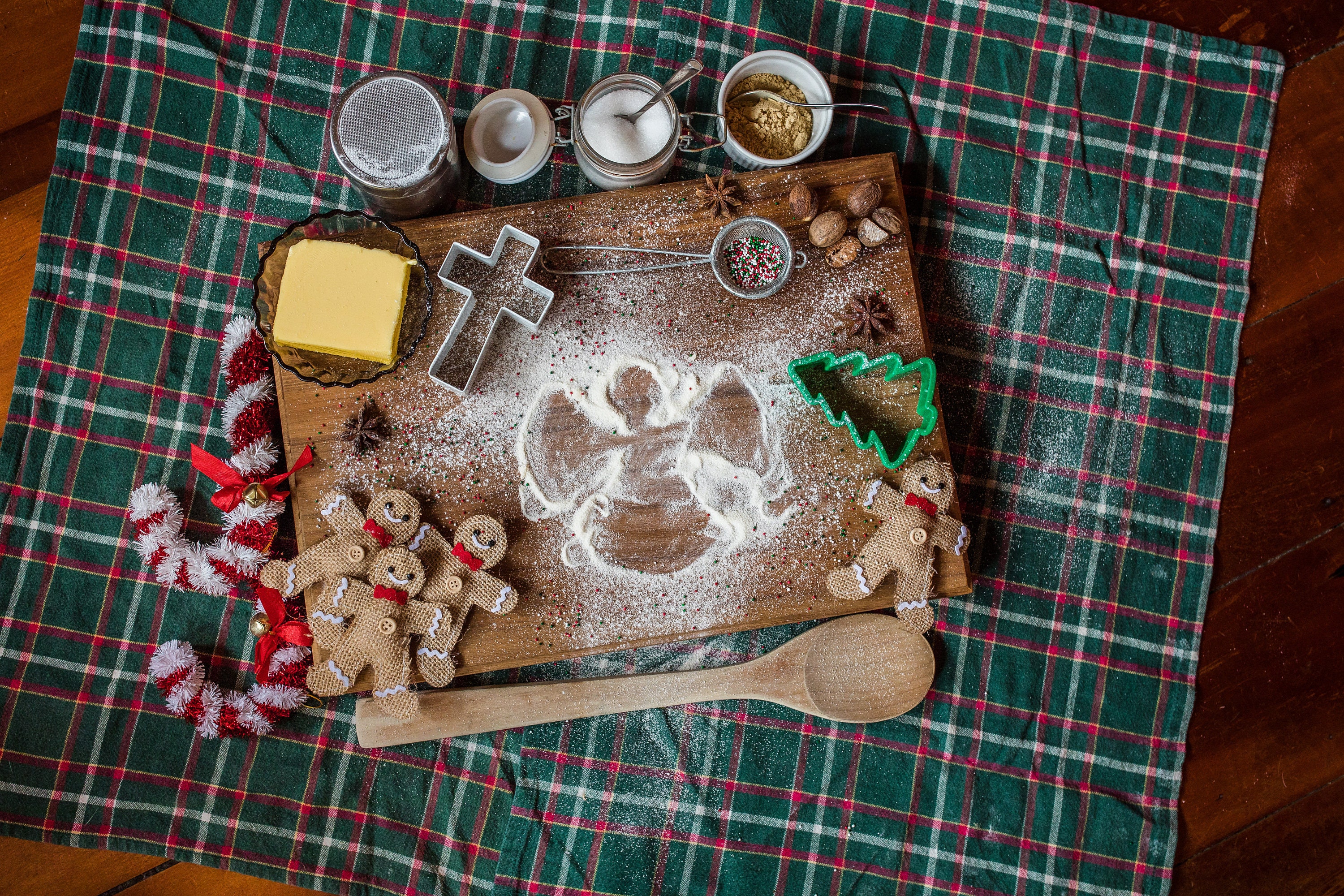 Christmas baking snow angel 1 flour DIGITAL background Etsy