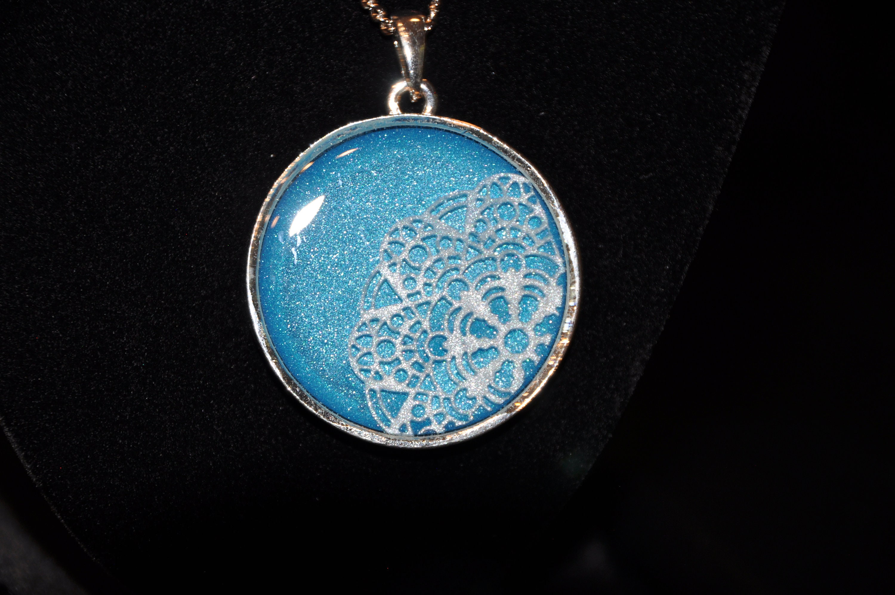Polymer Clay Lace Pendant Etsy UK