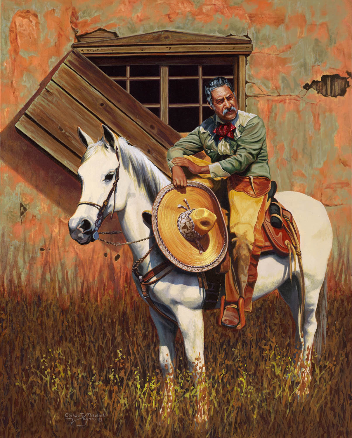 Western Art,cowboy Andhorse,mexican Cowboy,hispanic Culture Charro