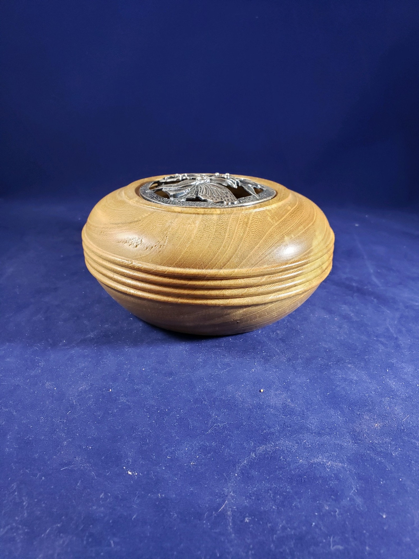 Potpourri Bowl Decorative Bowl With Pewter Butterfly Lid Etsy