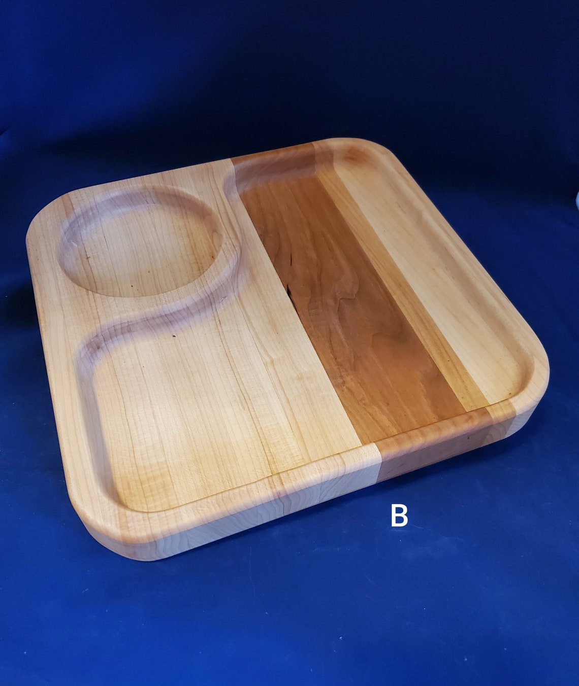 Snack Tray Chip and Dip Wood Tray Hand Made Tray Sturdy Etsy