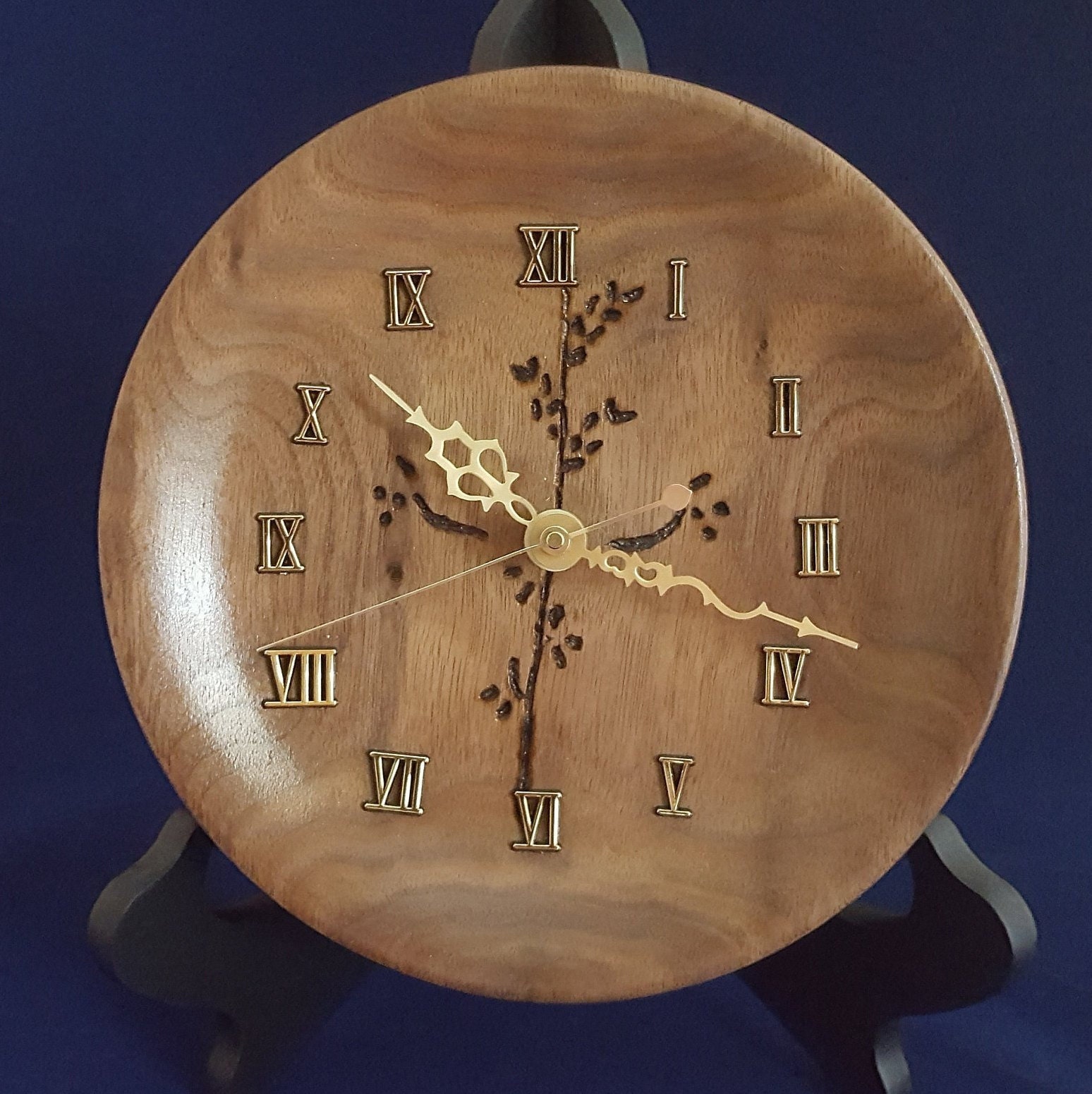 Wooden Clock Handmade Wood Turned Clock Gift Wall Clock Etsy