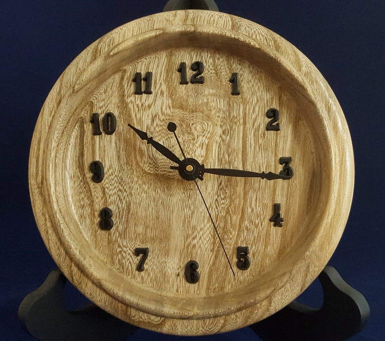 Wooden Clock Handmade Wood Turned Clock Gift Wall Clock Etsy