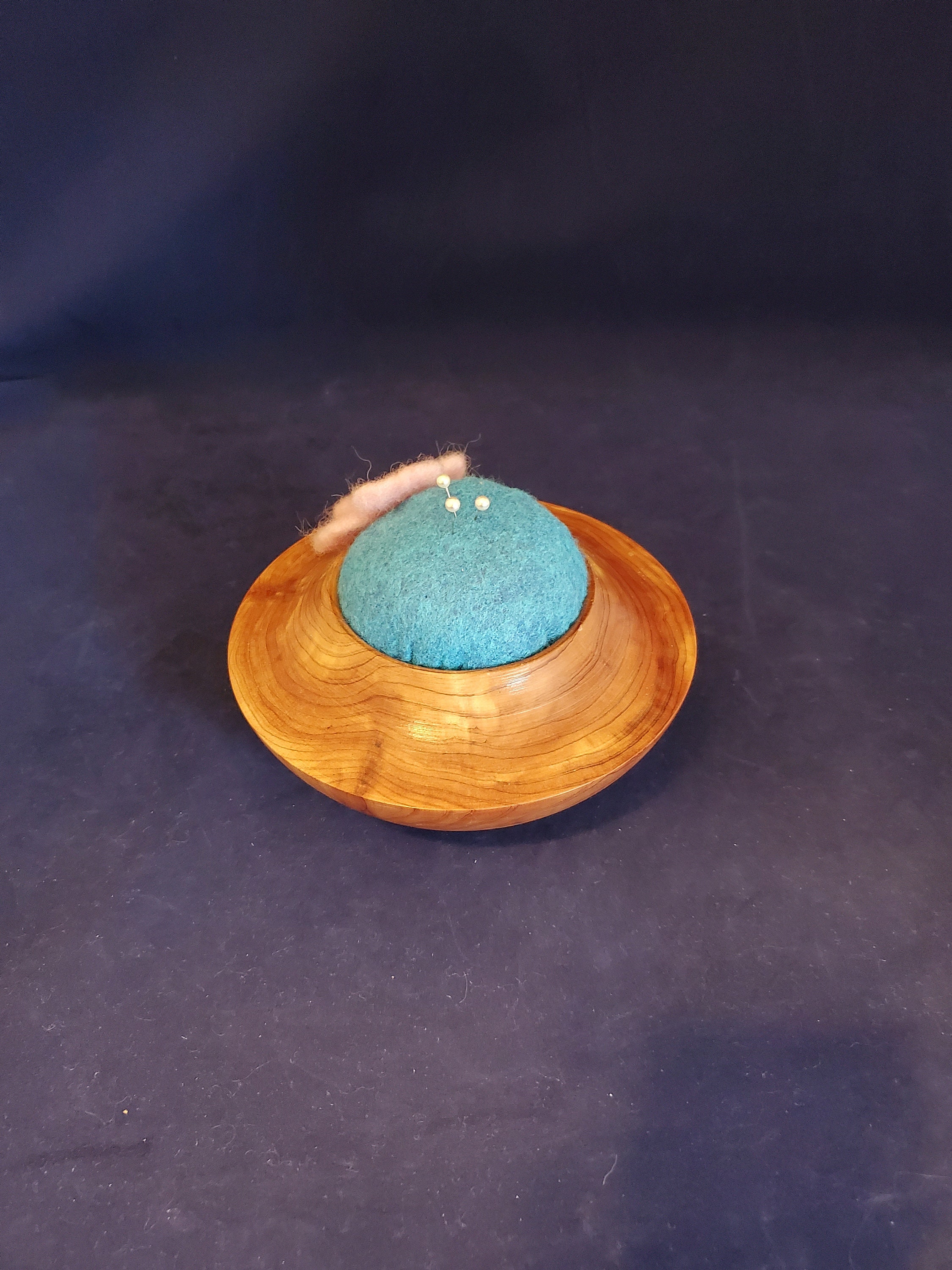Felted Pin Cushion Wooden Base Pin Cushion Crafter Gift Etsy