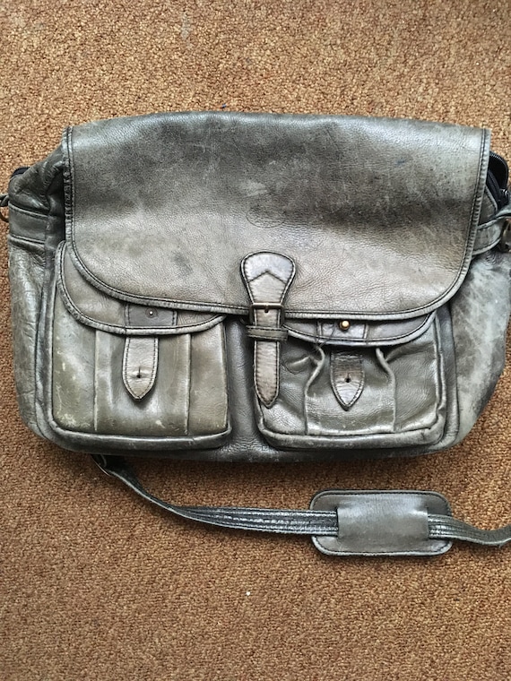 Vintage 1980"s Black Leather Shoulder Bag