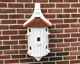 Unique Large Birdhouse to Hang on Wall or Fence | 5 Apartments | Copper Roof | EW-1-2-FH