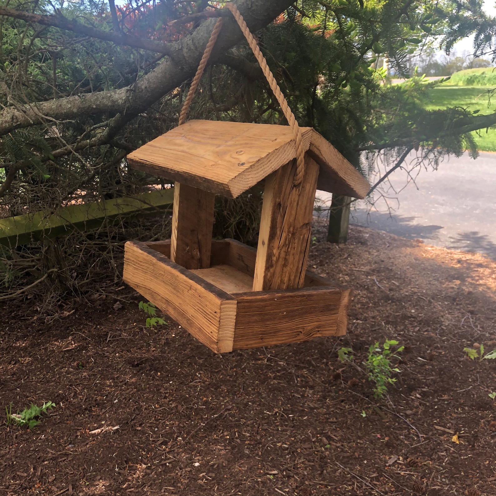 Simple Rustic Bird Feeder Hand Made From Reclaimed Wood Etsy