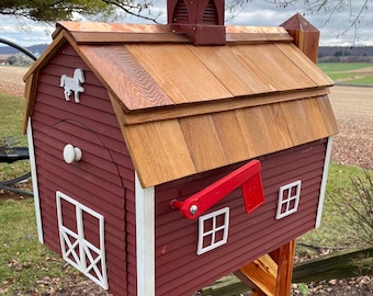 Extra Large Wooden Mailbox and Cedar Roof | Unique Rustic Outdoor Decor | SM111