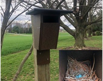 Sparrow Resistant Blue Bird Box | Durable Poly Lumber | Amish Made | E102