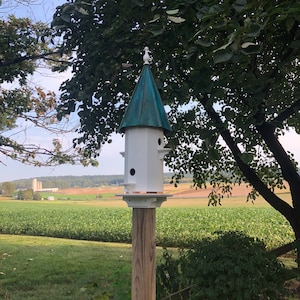 Large Birdhouse Copper Roof | 4 Apartments | Amish Made | EW-4HVC