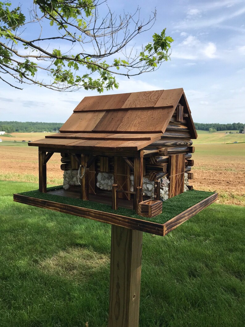 Western Barn Bird Feeder Rustic Garden Decor Etsy