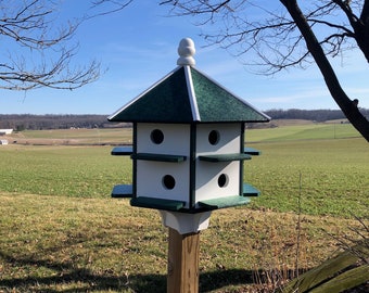 Extra Large Bird House | Martin House with Twelve Holes and Twelve Rooms | Made with Durable Poly Lumber