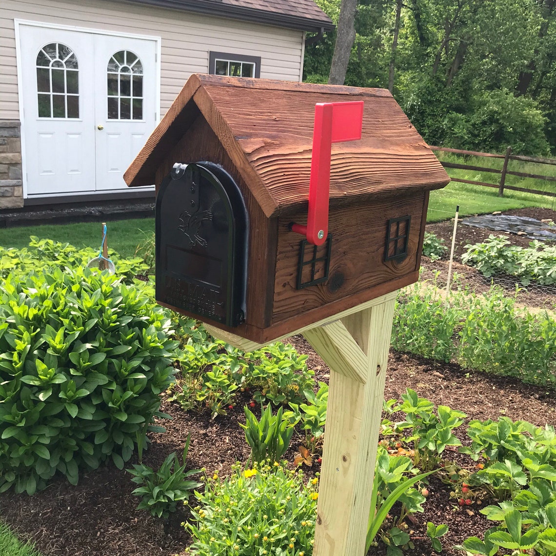 Rustic Wooden Mailbox Metal Box Insert Made With Reclaimed Etsy