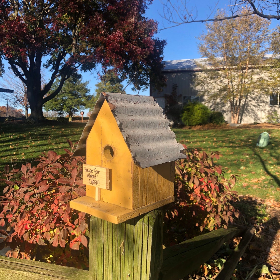 Wrent for Cheep Birdhouse Adorable Hand Painted Birdhouse Etsy