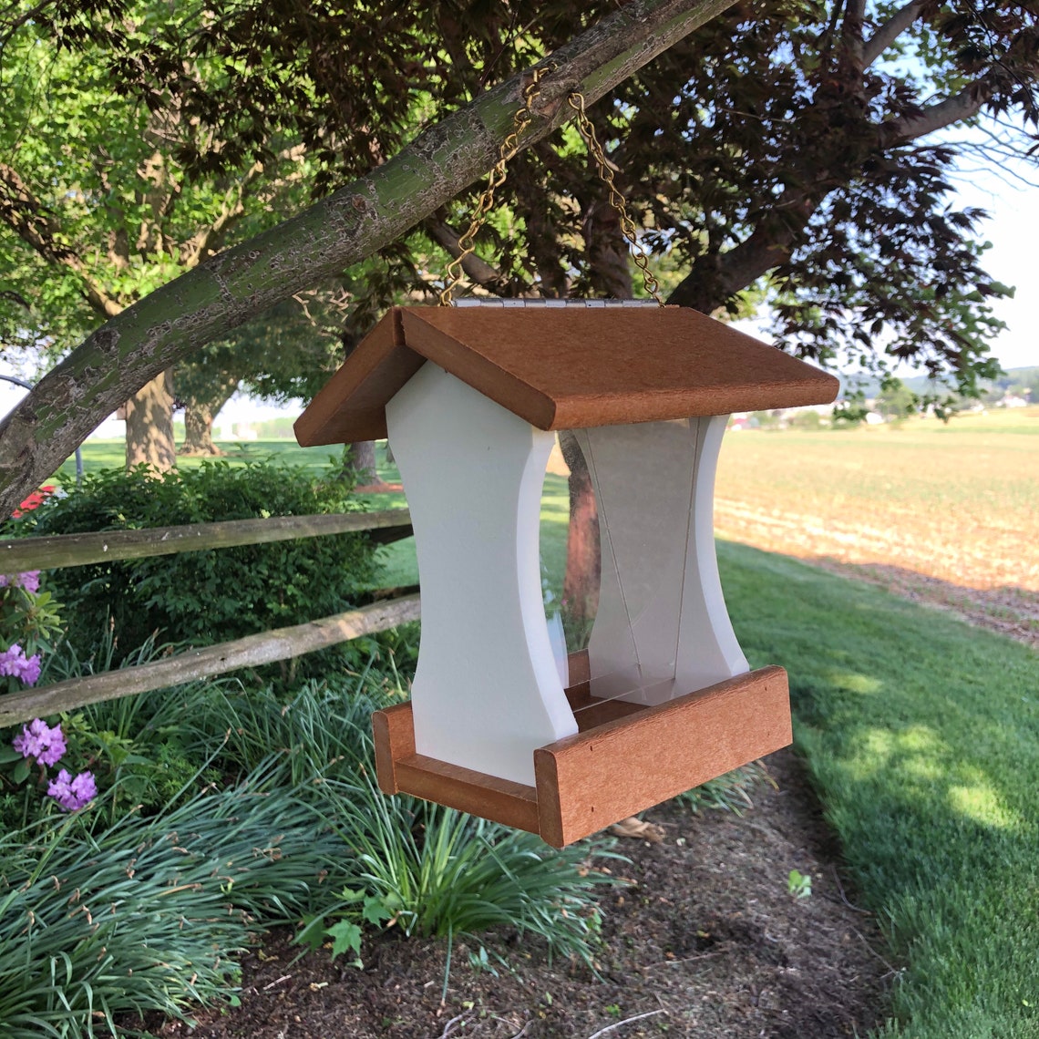 Small Hopper Style Bird Feeder Made With Durable Poly Lumber Etsy