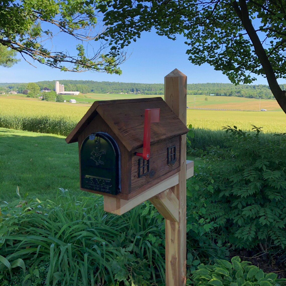 Rustic Wooden Mailbox Metal Box Insert Made With Reclaimed Etsy