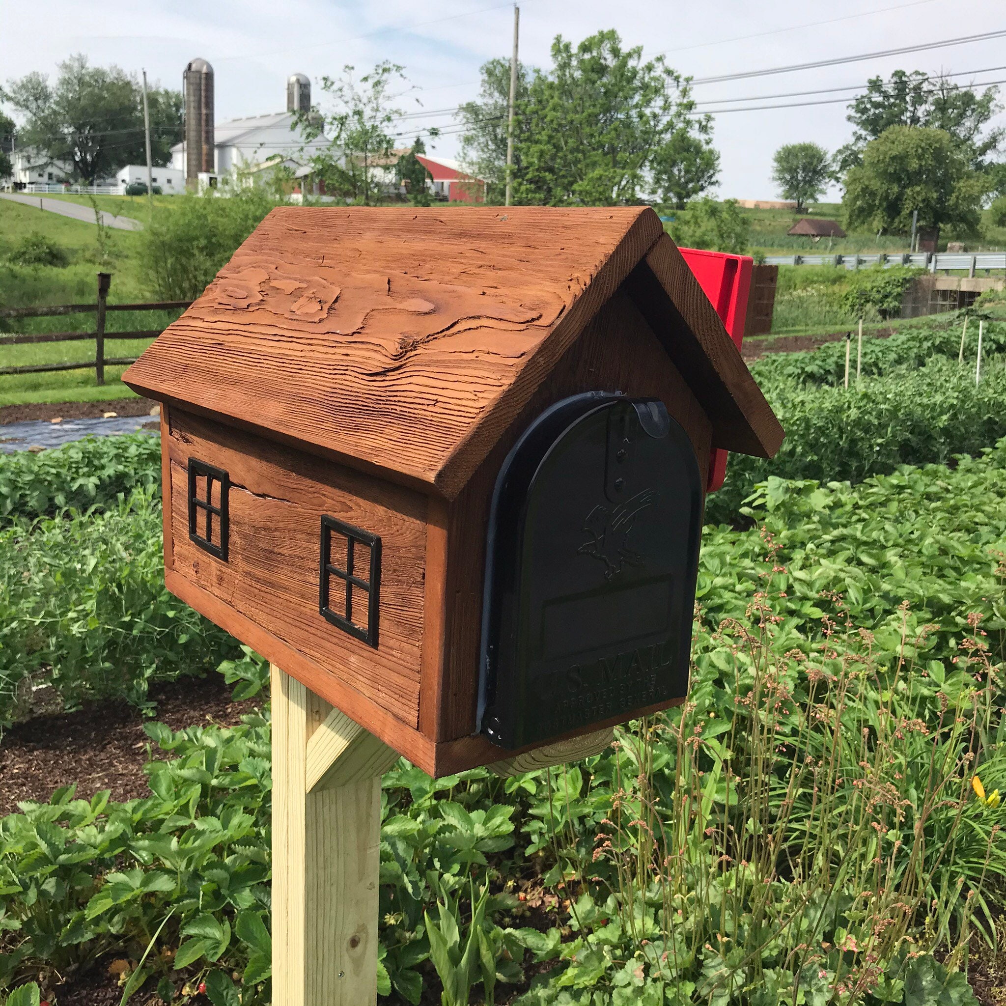 Rustic Wooden Mailbox Metal Box Insert Made With Reclaimed Etsy