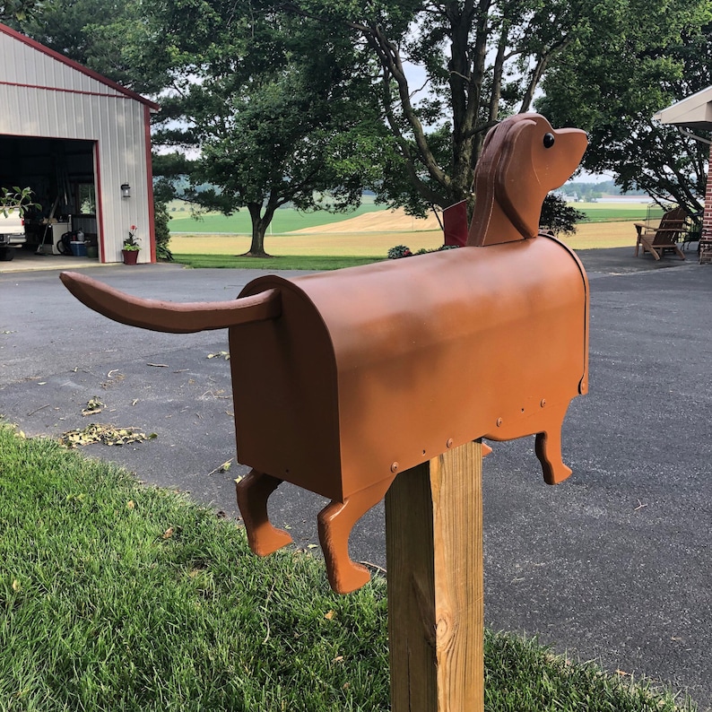 Red Dachshund Mailbox Wiener Dog Unique Dog Mailbox Etsy