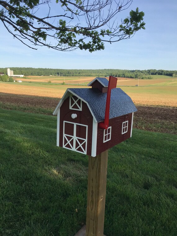 Traditional Barn Style Mailbox Unique Rustic Outdoor Decor | Etsy