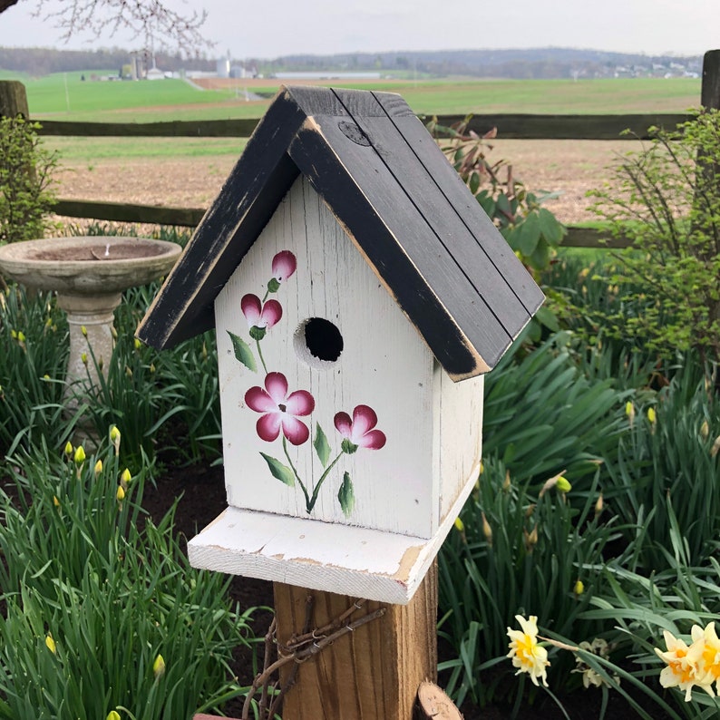 Welcome Sign with Birdhouse Porch Décor Garden Décor from Reclaimed Materials SMBHP6 image 3