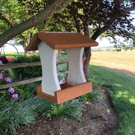 Small Hopper Style Bird Feeder Made With Durable Poly Lumber Etsy
