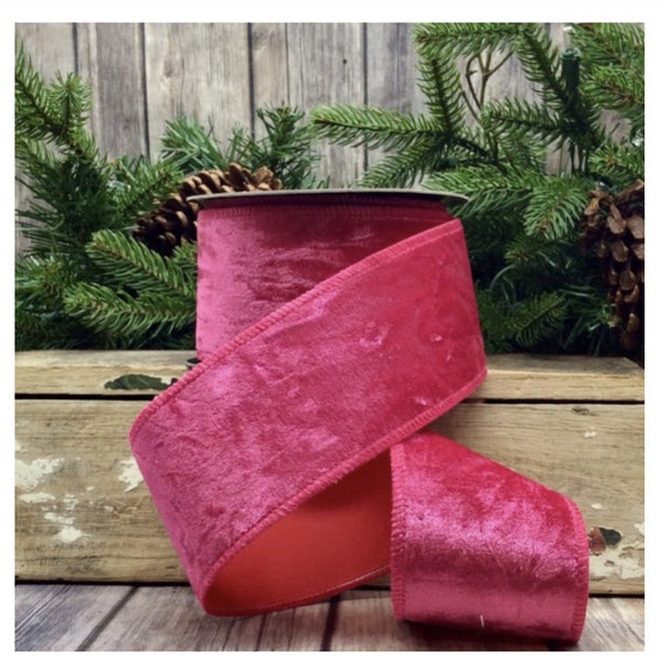 Hot Pink Crushed Velvet Ribbon by dStevens