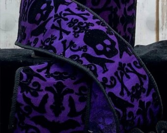Purple & Black Flocked Skull Ribbon by dStevens