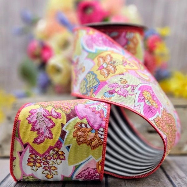 Summer Paisley Ribbon w/Striped Backing, 3 Sizes