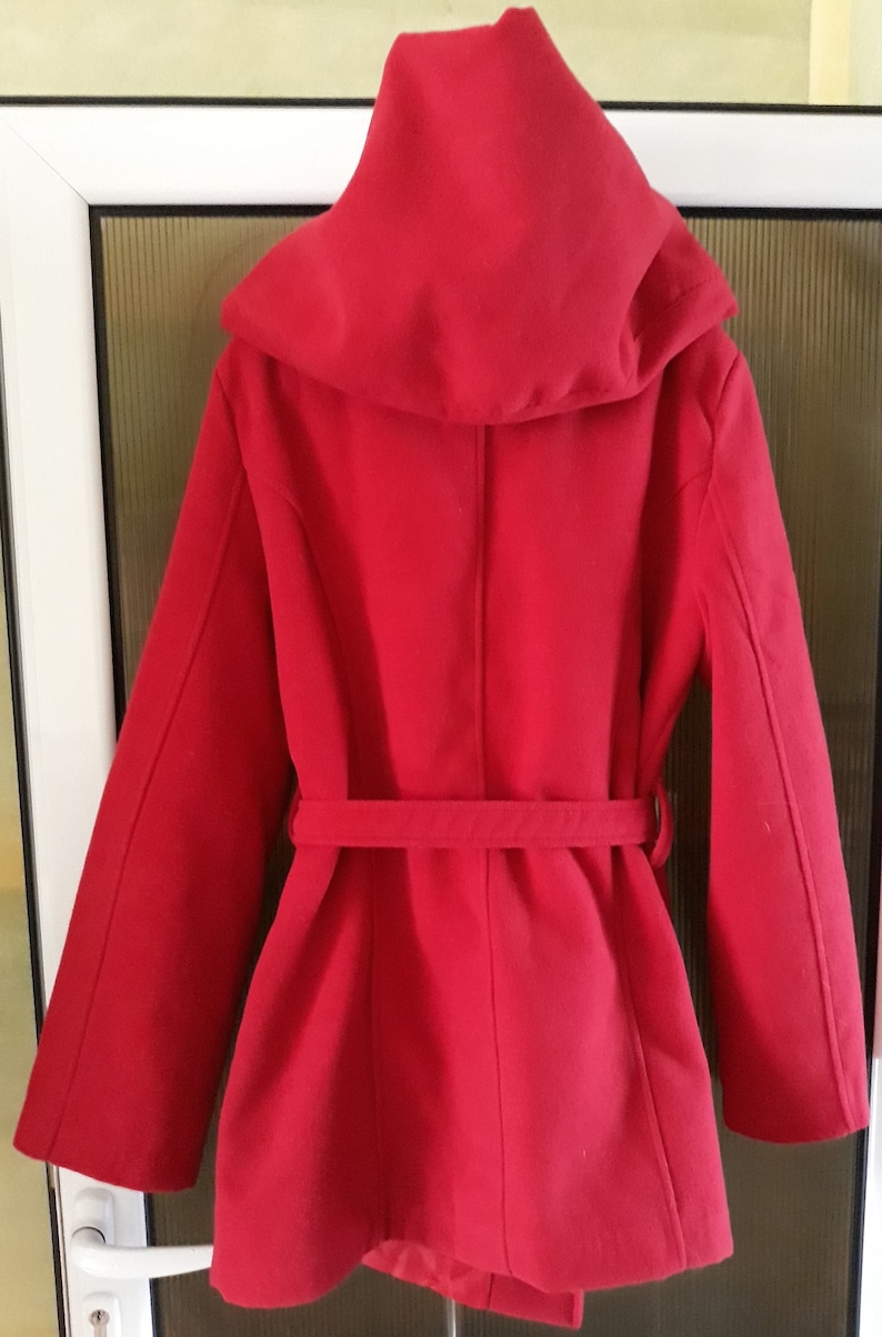 Handmade Wool Beautiful and warm Winter red coat XL-XXL