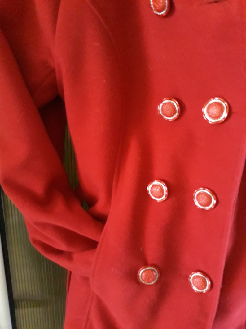 Handmade Wool Beautiful and warm Winter red coat XL-XXL