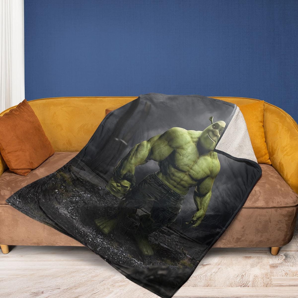 Hulk Shrek Sherpa Fleece Blanket