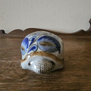 Vintage El Palomar Mexican Tonala Pottery Turtle
