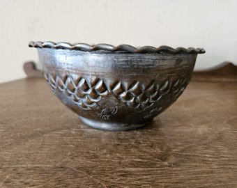 Vintage Hammered Metal, Copper Bowl, Made In Egypt