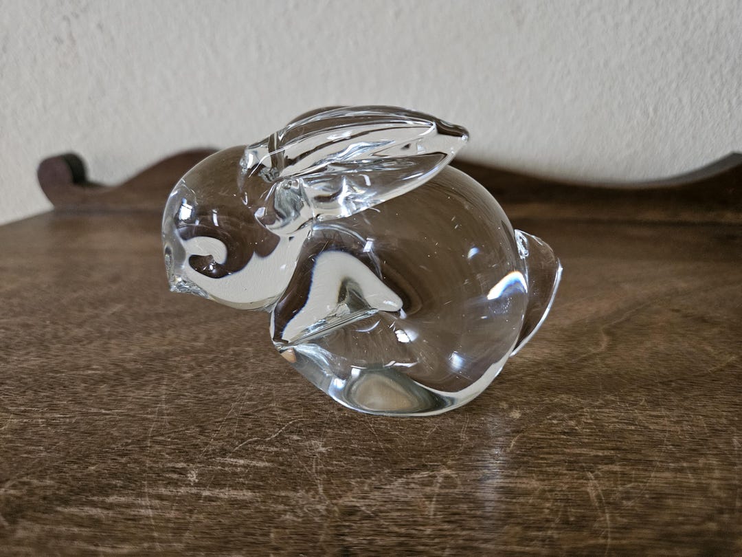 Vintage Crystal Glass Rabbit, Bunny Figurine, Paper Weight - Etsy
