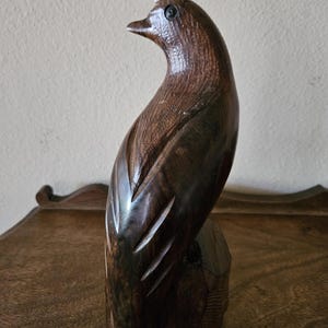 Vintage Large Ironwood Bird, Quail Sculpture