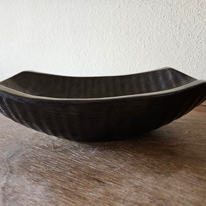 1950s Red Wing USA #647 Black Ceramic Console Bowl