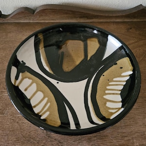 Studio Pottery Bowl With Abstract Design - Etsy